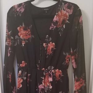 Papaya Black Floral Dress